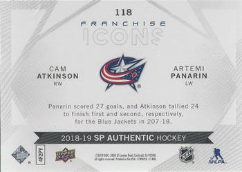 2018-19 SP Authentic #118 Cam Atkinson / Artemi Panarin Back