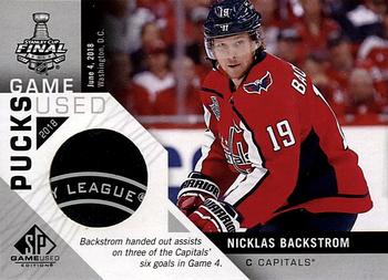 2018-19 SP Game Used - 2018 NHL Stanley Cup Finals Game-Used Pucks #SCGUP-NB Nicklas Backstrom Front