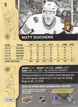 2018-19 Upper Deck Engrained #9 Matt Duchene Back