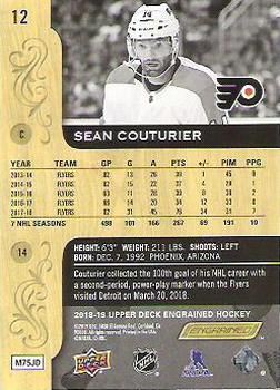 2018-19 Upper Deck Engrained #12 Sean Couturier Back