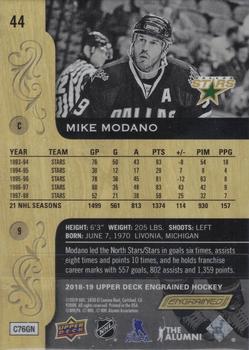 2018-19 Upper Deck Engrained #44 Mike Modano Back