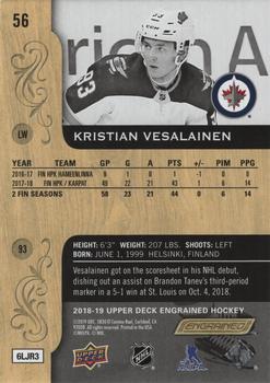 2018-19 Upper Deck Engrained #56 Kristian Vesalainen Back