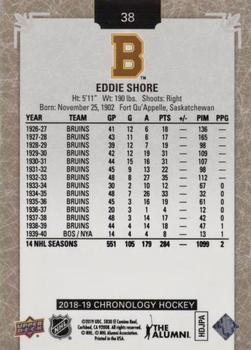 2018-19 Upper Deck Chronology #38 Eddie Shore Back