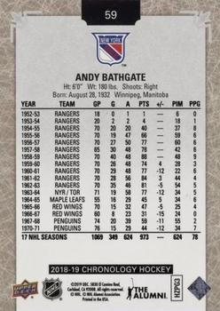 2018-19 Upper Deck Chronology #59 Andy Bathgate Back