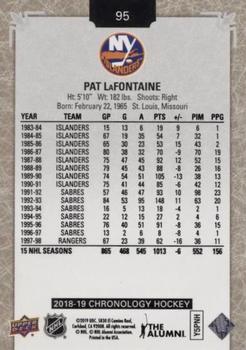 2018-19 Upper Deck Chronology #95 Pat LaFontaine Back