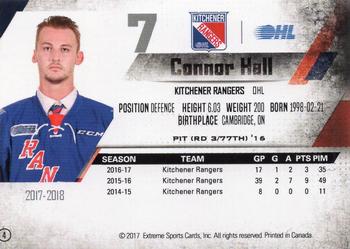 2017-18 Extreme Kitchener Rangers (OHL) #4 Connor Hall Back