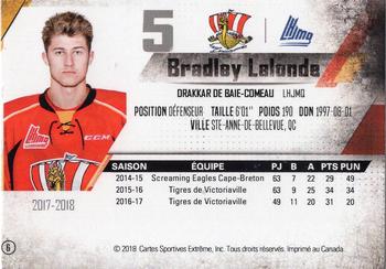 2017-18 Extreme Baie-Comeau Drakkar QMJHL #6 Bradley Lalonde Back