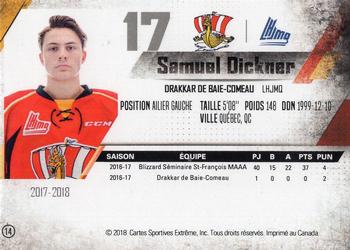 2017-18 Extreme Baie-Comeau Drakkar QMJHL #14 Samuel Dickner Back