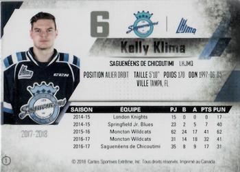 2017-18 Extreme Chicoutimi Sagueneens QMJHL #1 Kelly Klima Back