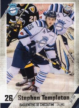 2017-18 Extreme Chicoutimi Sagueneens QMJHL #10 Stephen Templeton Front