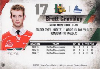2017-18 Extreme Halifax Mooseheads QMJHL #14 Brett Crossley Back