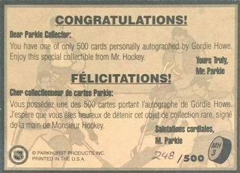 1995-96 Parkhurst 1966-67 - Mr. Hockey Autographs #MH3 Gordie Howe Back