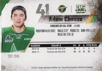 2017-18 Extreme Val d'Or Foreurs (QMJHL) #12 Adam Cheezo Back