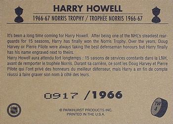1995-96 Parkhurst 1966-67 - Trophy Winners #TW4 Harry Howell Back