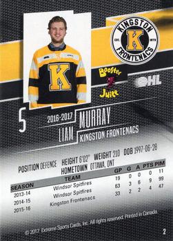 2016-17 Extreme Kingston Frontenacs OHL #2 Liam Murray Back