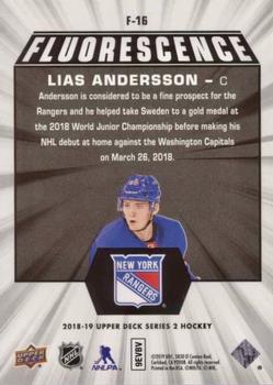 2018-19 Upper Deck - Fluorescence Blue #F-16 Lias Andersson Back
