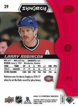 2018-19 Upper Deck Synergy - Red #39 Larry Robinson Back