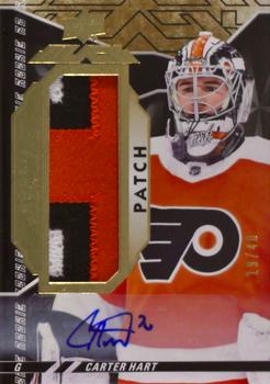 2018-19 SPx - UD Black Rookie Trademarks Auto Patch Relics #RT-CH Carter Hart Front