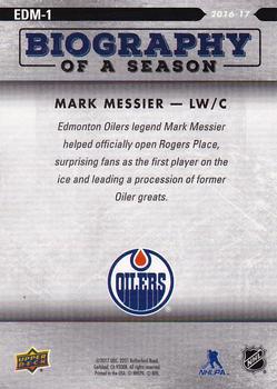 2016-17 Upper Deck Biography of a Season Edmonton Oilers #EDM-1 Mark Messier Back