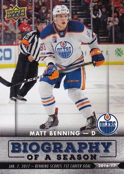 2016-17 Upper Deck Biography of a Season Edmonton Oilers #EDM-8 Matthew Benning Front