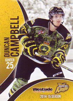 2014-15 Westside Brandon Wheat Kings (WHL) #NNO Duncan Campbell Front