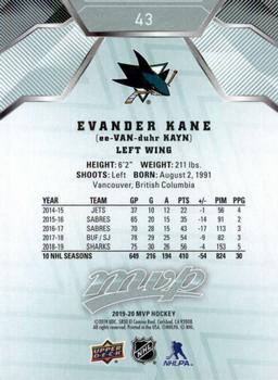 2019-20 Upper Deck MVP #43 Evander Kane Back