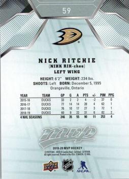 2019-20 Upper Deck MVP #59 Nick Ritchie Back