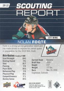 2018-19 Upper Deck CHL - Scouting Report #SR-10 Nolan Foote Back