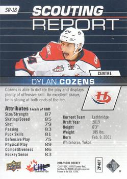 2018-19 Upper Deck CHL - Scouting Report #SR-18 Dylan Cozens Back