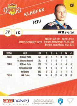 2016-17 SportZoo Tipsport Liga #156 Pavel Klhufek Back