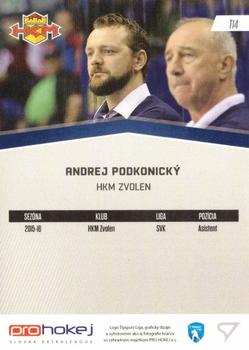 2016-17 SportZoo Tipsport Liga - Treneri #T15 Andrej Podkonicky Back
