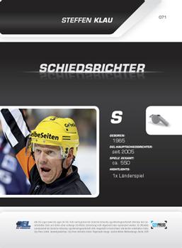 2009-10 Playercards Preview Serie (DEL) #71 Steffen Klau Back