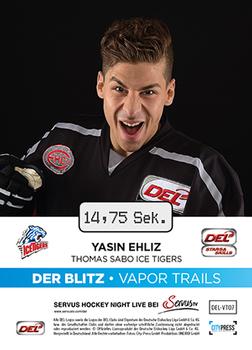 2015-16 Playercards Basic Serie 1 (DEL) - Der Blitz #DEL-VT07 Yasin Ehliz Back