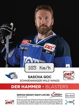 2015-16 Playercards Basic Serie 1 (DEL) - Der Hammer #DEL-BL02 Sascha Goc Back