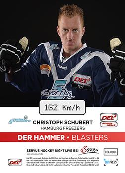 2015-16 Playercards Basic Serie 1 (DEL) - Der Hammer #DEL-BL04 Christoph Schubert Back