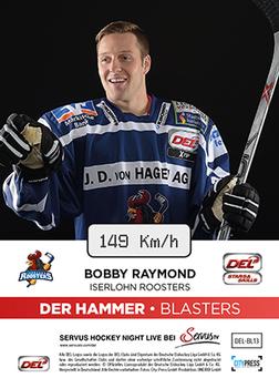 2015-16 Playercards Basic Serie 1 (DEL) - Der Hammer #DEL-BL13 Bobby Raymond Back