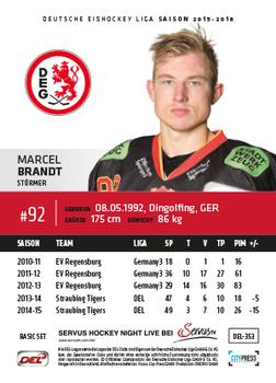 2015-16 Playercards Basic Serie 2 (DEL) #DEL-353 Marcel Brandt Back