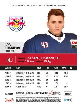 2015-16 Playercards Basic Serie 2 (DEL) #DEL-521 Ilya Sharipov Back