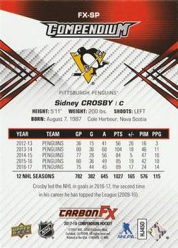 2017-18 Upper Deck Compendium - Carbon F/X Achievement #FX-SP Sidney Crosby Back