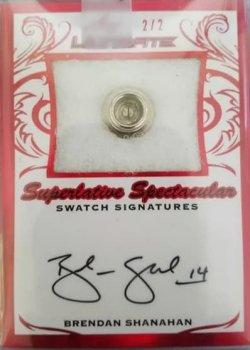 2018-19 Leaf Ultimate - Superlative Spectacular Swatch Signatures - Red #SS-BS1 Brendan Shanahan Front