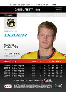 2014-15 Playercards (DEL) #DEL-147 Daniel Pietta Back