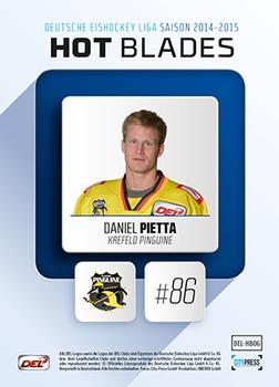 2014-15 Playercards (DEL) - Hot Blades #DEL-HB06 Daniel Pietta Back