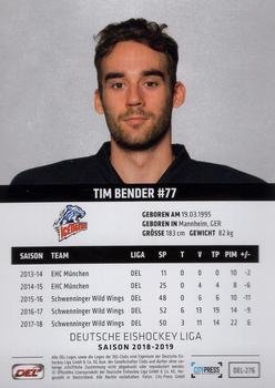 2018-19 Playercards (DEL) #DEL-276 Tim Bender Back
