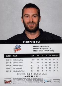 2018-19 Playercards (DEL) #DEL-295 Petr Pohl Back