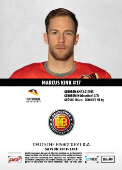 2018-19 Playercards (DEL) #DEL-388 Marcus Kink Back