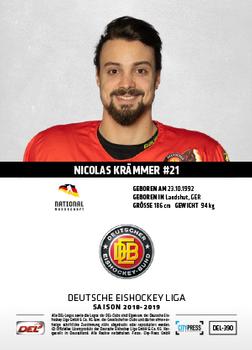 2018-19 Playercards (DEL) #DEL-390 Nico Krammer Back