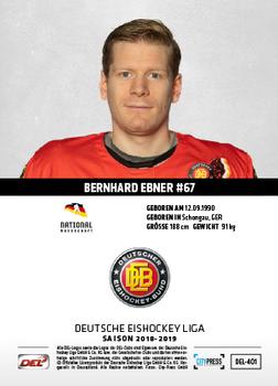 2018-19 Playercards (DEL) #DEL-401 Bernhard Ebner Back