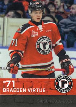 2018-19 Quebec Remparts (QMJHL) #18 Braeden Virtue Front