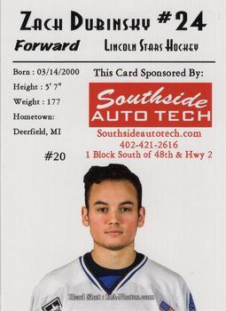 2018-19 Lincoln Stars (USHL) #20 Zachary Dubinsky Back