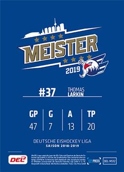 2018-19 Playercards Meister 2019 (DEL) #DEL-MS12 Thomas Larkin Back